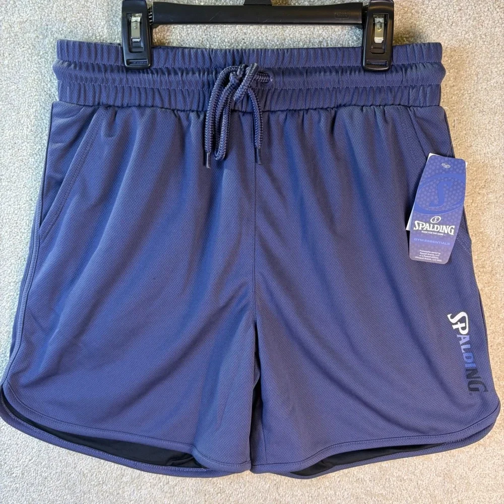 Spalding Gym Essentials Shorts Men's Small Crown‎ Blue Mesh Athletic RLG0003